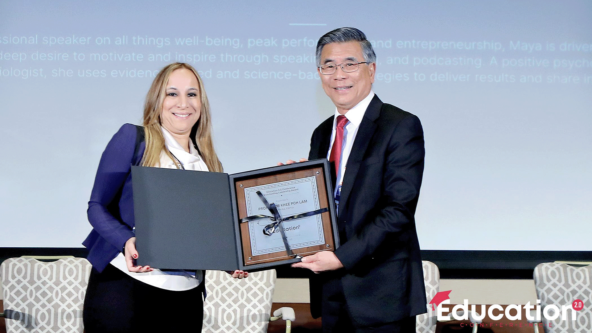 Professor Lam Khee Poh (right) was presented the award at the annual conference held in Dubai.