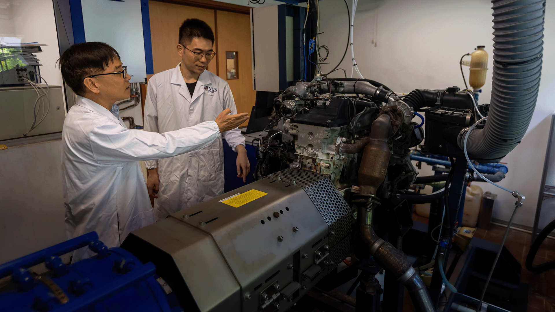 Associate Professor Yang Wenming (left) with Dr Zhou Xinyi, post-doctoral research fellow, say their engine concept could revolutionise shipping.