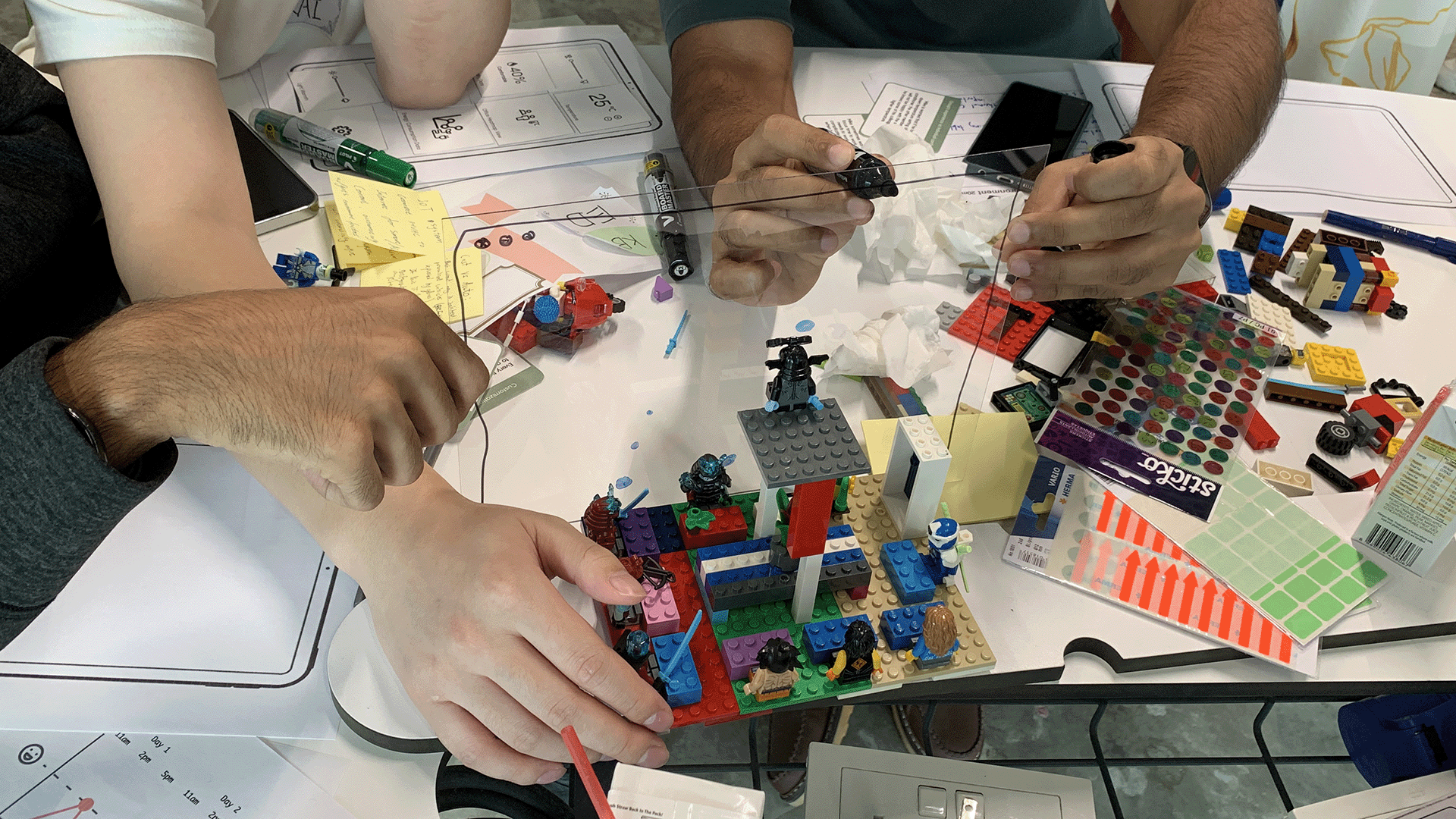 Use of Lego bricks providing a creative, fun and interactive way for workshop participants to explore their needs.