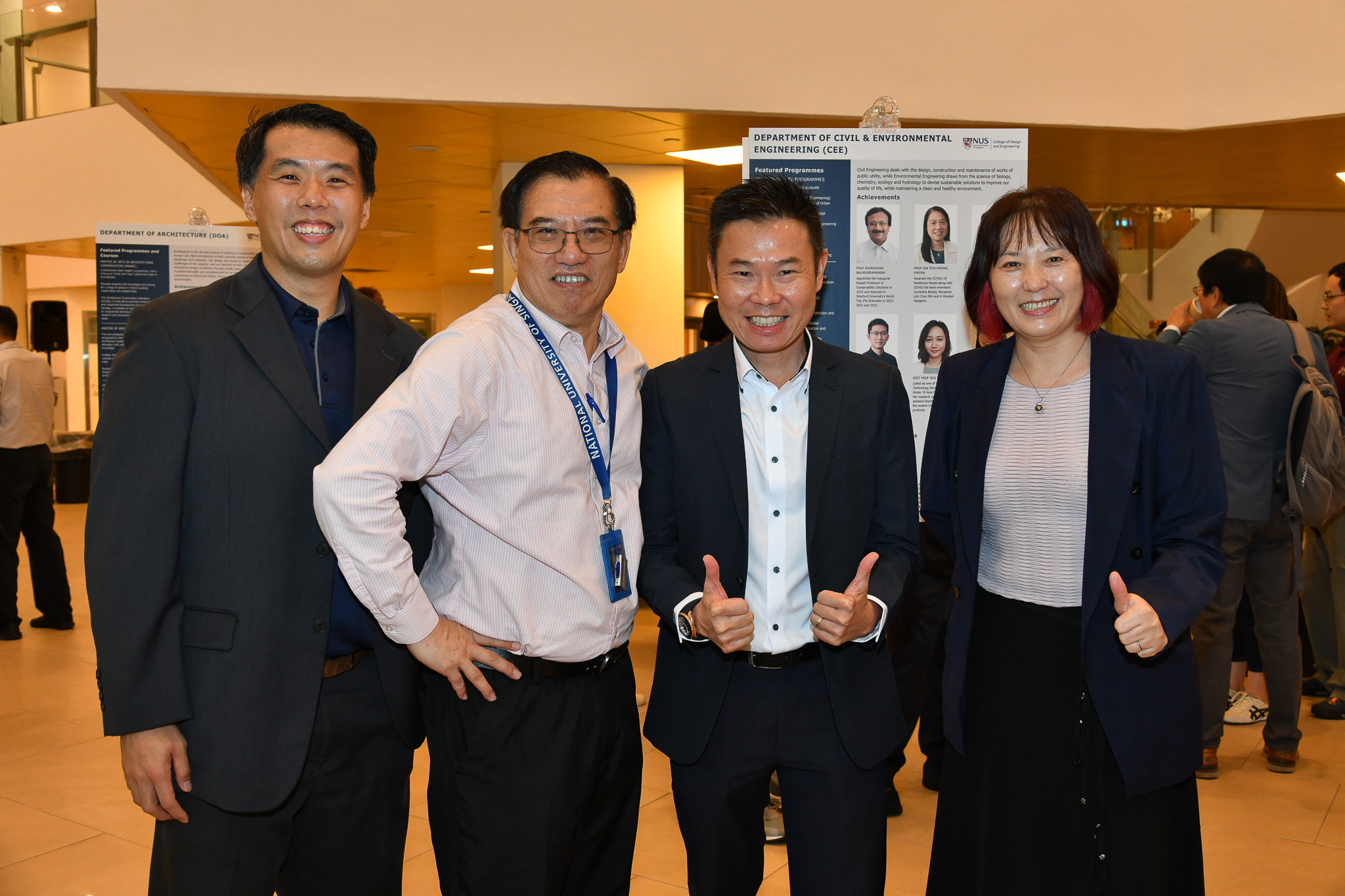 Prof Pang Sze Dai, Dr Chew Soon Hoe, Mr Charlie Tan (Addcel Engineering Pte Ltd), Er Cong Zhengxia (Woh Hup)