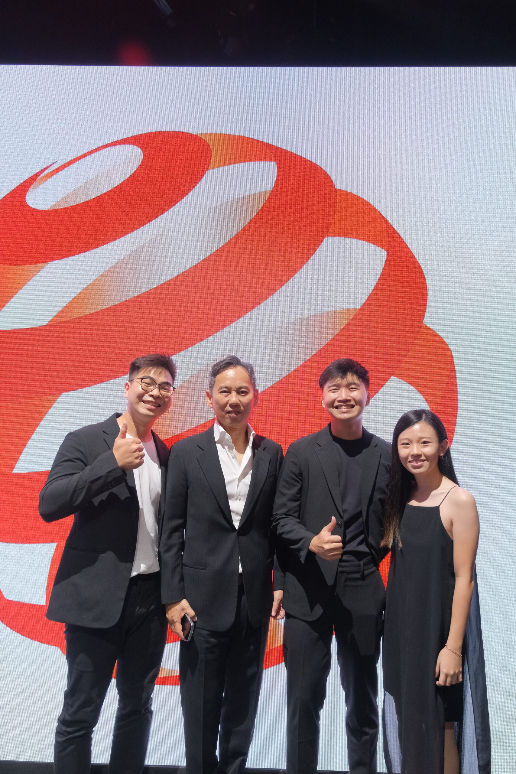 From left to right: Loh Yi Zhi, Assoc Prof Song Kee Hong, Damian Lim, and Swee Yin Teo at the Award ceremony on 10 October 2024