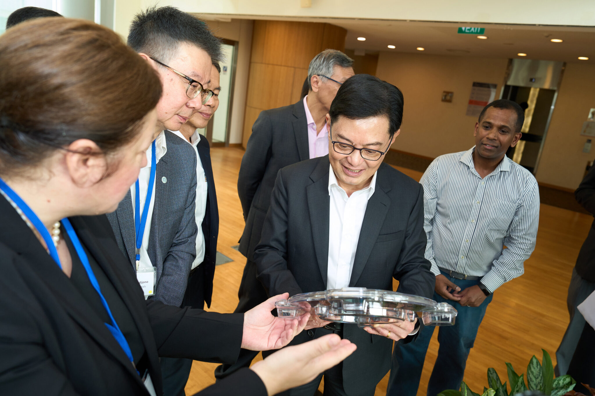 Deputy Prime Minister Heng Swee Keat was given a tour of exhibits that showcased cutting-edge solutions and breakthroughs in material science, microelectronics and other areas.