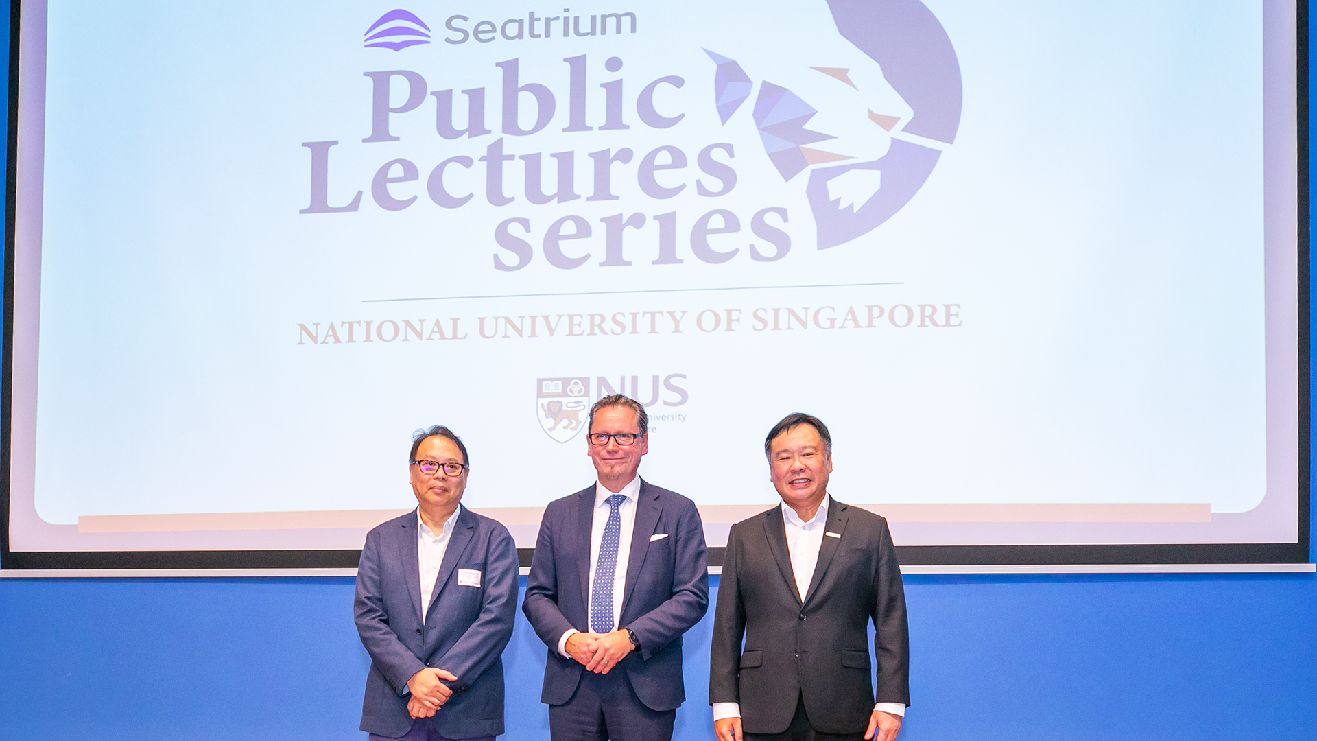 seatrium3 Mr Eriksen (centre), with Prof Teo Kie Leong, Dean of CDE (left) and Mr Chris Ong, CEO of Seatrium (right).