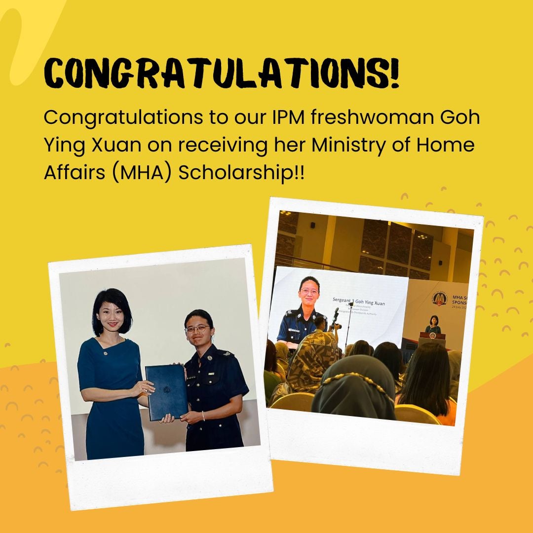 IPM Freshwoman Goh Ying Xuan MHA Scholarship IPM Freshwoman Goh Ying Xuan MHA Scholarship