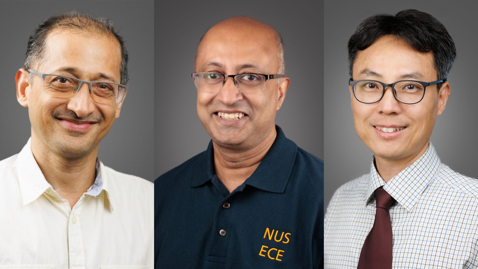 From left: Associate Professor Mandar Anil, Professor Biplab Sikdar, Professor Yang Hyunsoo