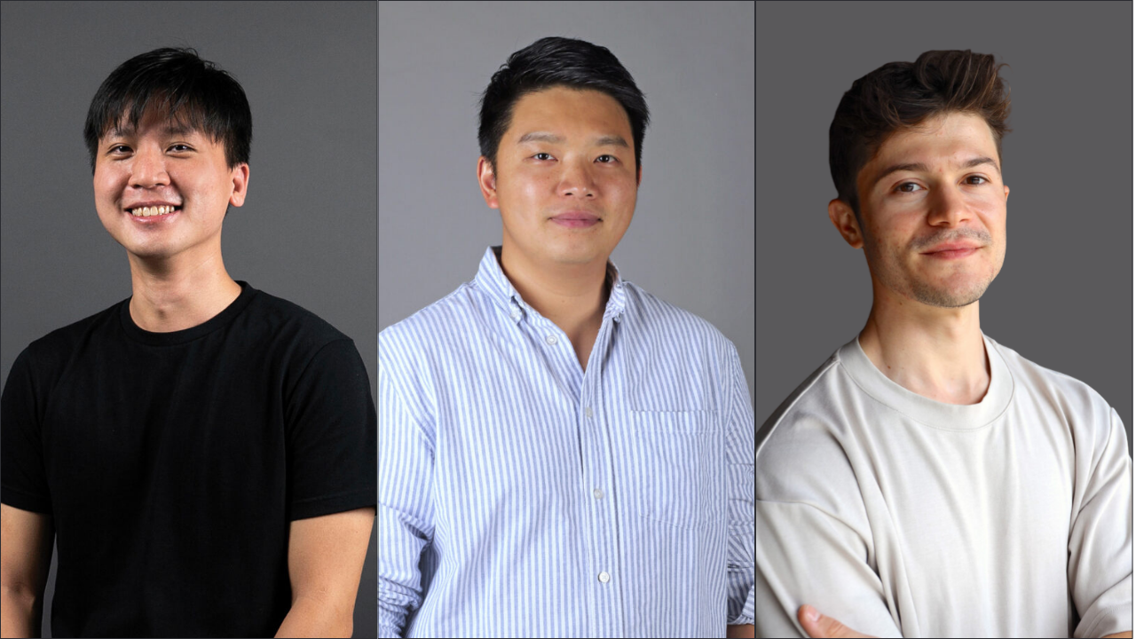 NUS MDes Left to right: Asst Prof Clement Zheng, Asst Prof Janghee Cho, Asst Prof Gabriel Lipkowitz