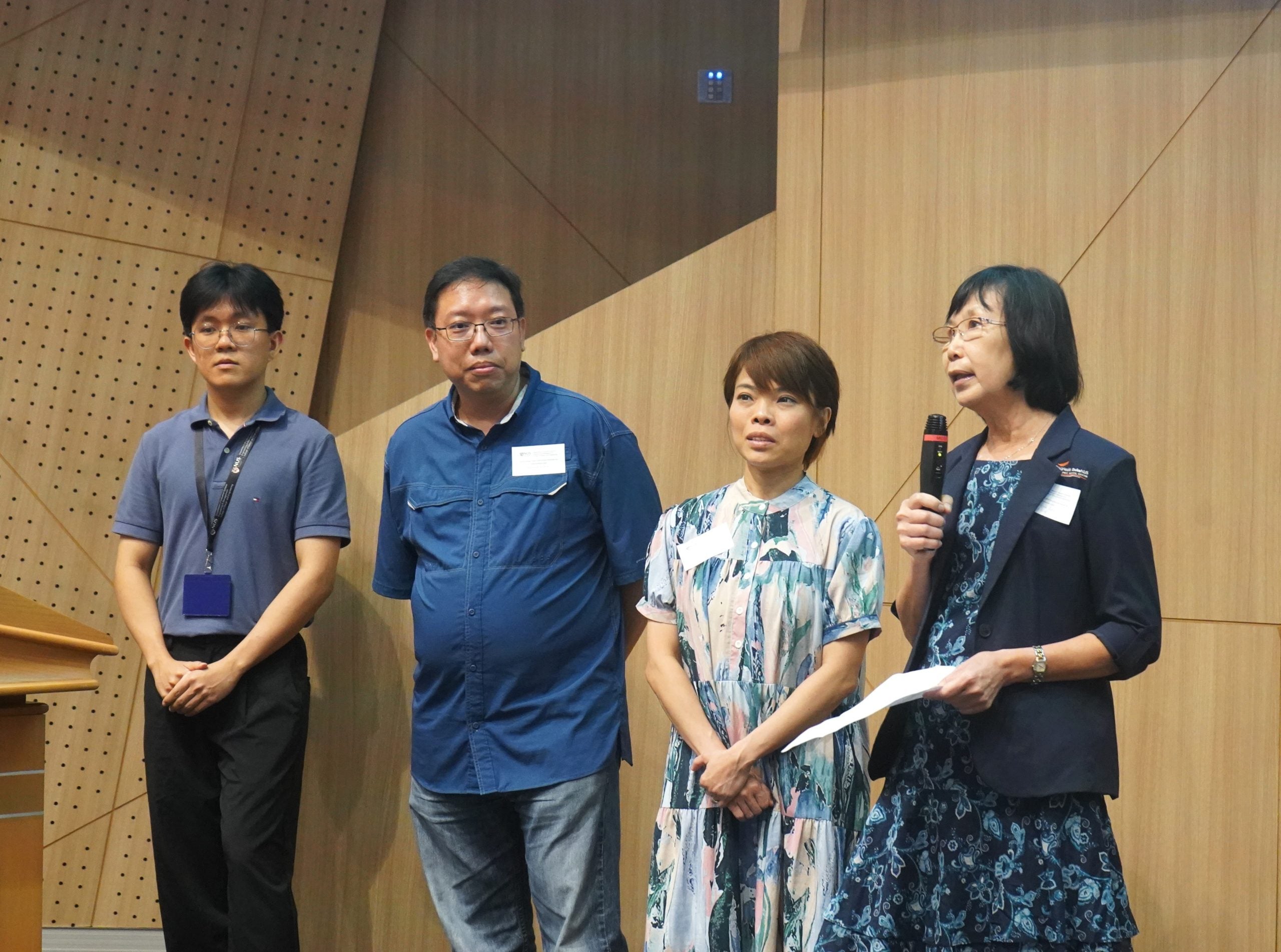 From left to right, Tai Chen Jie, Mr Bernard Wong, Ms Jeslyn Neo and Ms Pang Nguk Lan