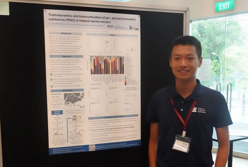 Rockson Liu with his project poster at the ESE Symposium 2025