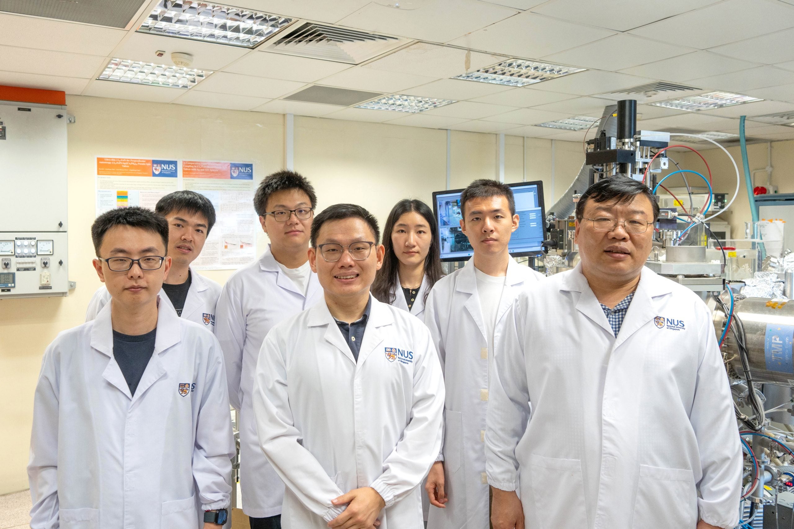 From L-R: Lanxin Jia, PhD candidate, Dr Tieyang Zhao, Research Fellow, Rui Xiao, PhD candidate, Dr Zhenyi Zheng, Research Fellow, Dr Qihan Zhang, Research Fellow 
Cheng Zhang, PhD candidate, Professor Jingsheng Chen