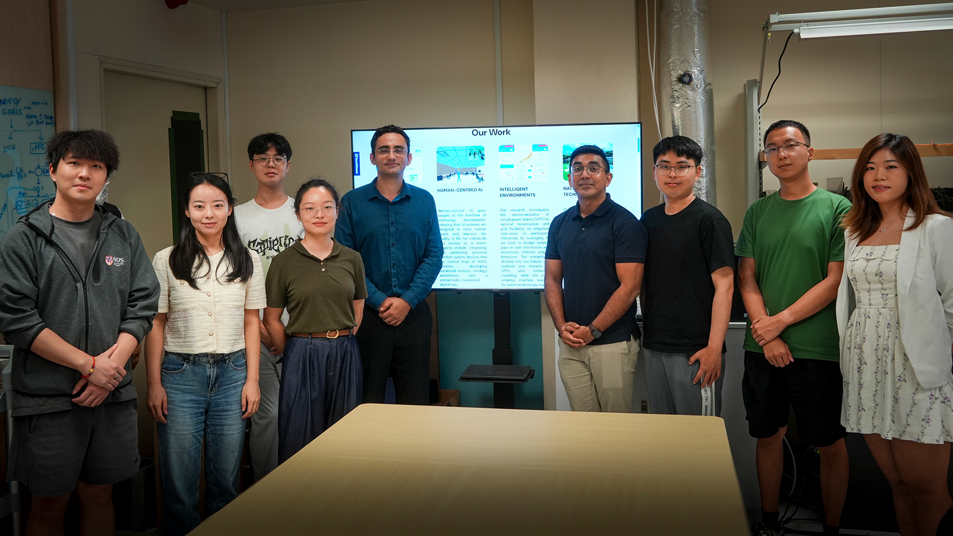 IMG_6357 Assistant Professor Ali Ghahramani with his research team at the Building Robotics Laboratory.