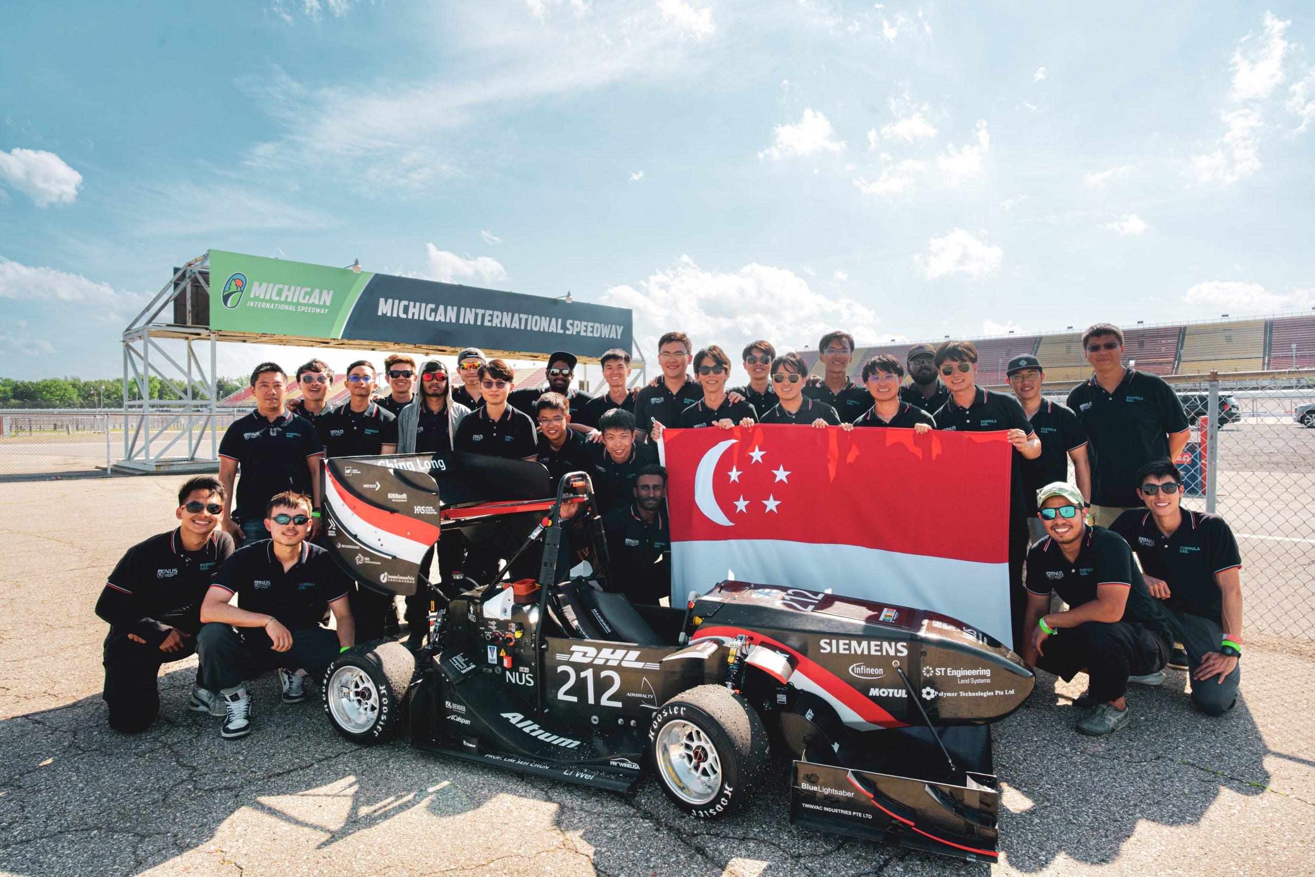 From Left to Right (front row): Ang Kai Jun (Year 4 Mechanical Engineering), Sam Nicholas Marret (Year 3 Mechanical Engineering), R Niikhilesh (Year 3 Mechanical Engineering), Mohamed Haris Bin Mohamed Yusri (Year 4 Electrical Engineering), Ian Alexander Chin (Year 4 Mechanical Engineering)</br></br>
From Left to Right (back row): Lim Hong Wee (Project Supervisor), Wang Guan Jie (Year 3 Mechanical Engineering), Khaizuran Bin Khalid (Year 3 Mechanical Engineering), Max Chua Wei Jie (Year 4 Mechanical Engineering), Sadik Mohammad Farhan (Year 3 Electrical Engineering), Toh Yan Ting (Year 3 Mechanical Engineering), Suh Bosung (Class of 2026, Mechanical Engineering), Xu Zhen (Class of 2026, Mechanical Engineering), Rupan Kumar Manogar (Class of 2026, Mechanical Engineering), Tio Shao Wei (Year 3 Mechanical Engineering), Patrick Dai Baizhou (Year 3 Mechanical Engineering), Chen Qiaobo (Year 4 Mechanical Engineering), Evan Duh Yi Lun (Year 4 Mechanical Engineering), Marcus Low Ming Yi (Year 4 Materials Science), Ethan Ng Se Hng (Year 4 Mechanical Engineering), Goh Pei Herng (Year 4 Mechanical Engineering), Wayne Ng Se Kit (Year 4 Mechanical Engineering), Syahir Ahmed (Year 4 Mechanical Engineering), Jeremy Chan Kwang Jie (Year 4 Mechanical Engineering), Max How (Year 4 Mechanical Engineering), Kenneth Neo Kang Wei (Project Supervisor)