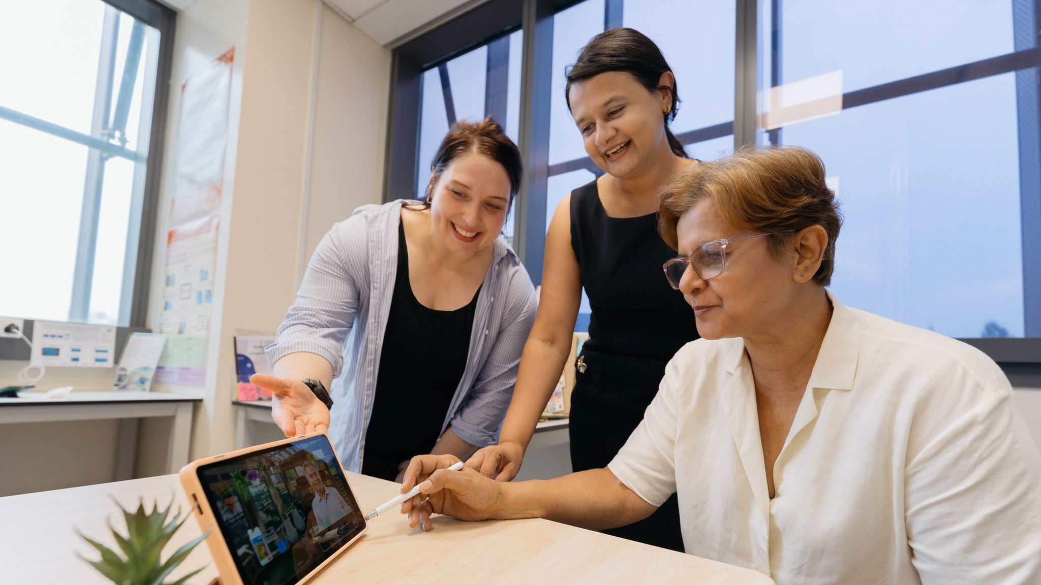 517198239_1164933229001672_5416977786435446936_n Co-led by Assoc Prof Bina Rai (centre) and Dr Alexandria Remus (left) CURATE.DTx uses AI to deliver personalised cognitive training.