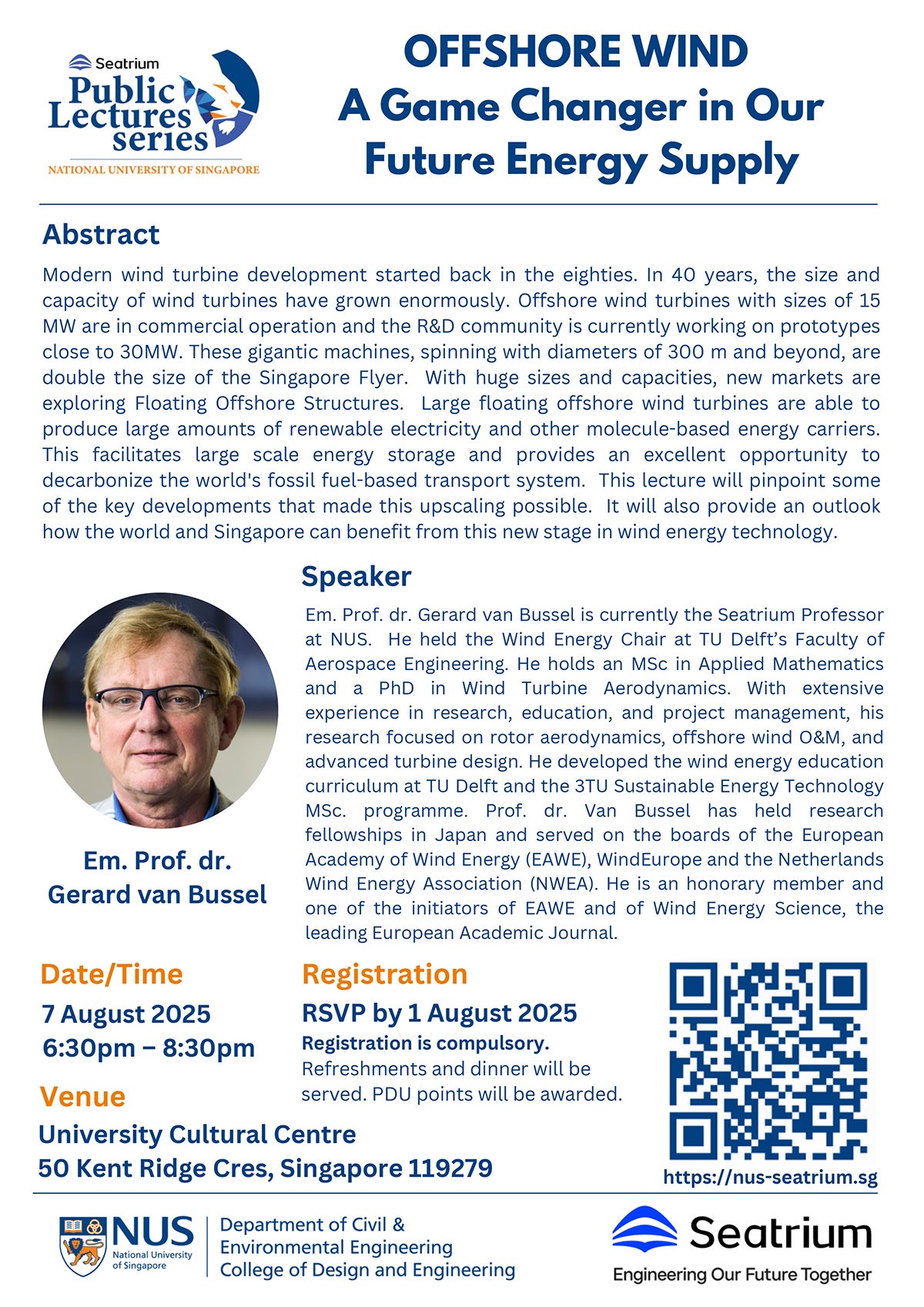 Seatrium Public Lectures Series - OFFSHORE WIND A Game Changer in Our Future Energy Supply by Em Prof Dr Gerard van Bussel