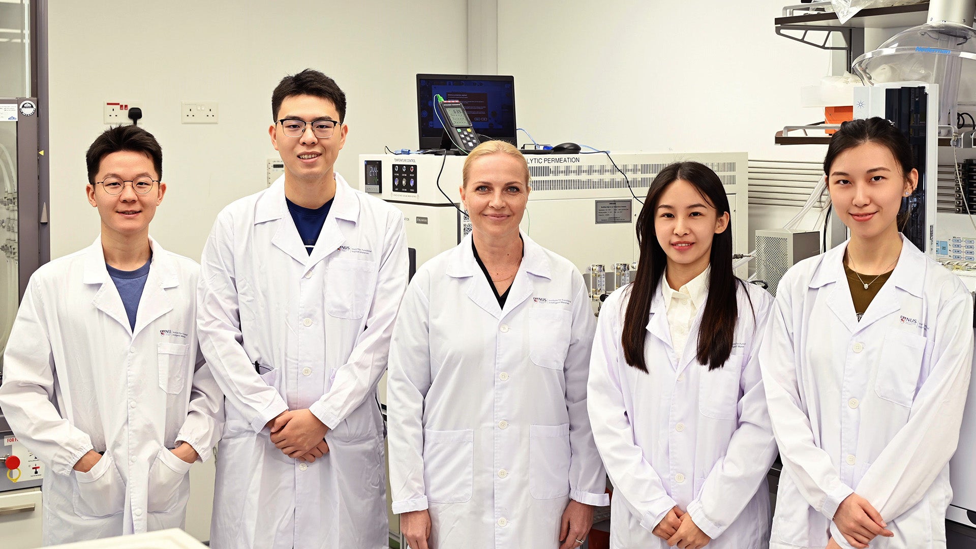 for CDE From left to right: Dr Musen Chen, Pengxiang Zhang (first author, equal contribution), Associate Prof. Daria V. Andreeva (PI), Dr Qian Wang (second author, equal contribution), and Yixin Zhang