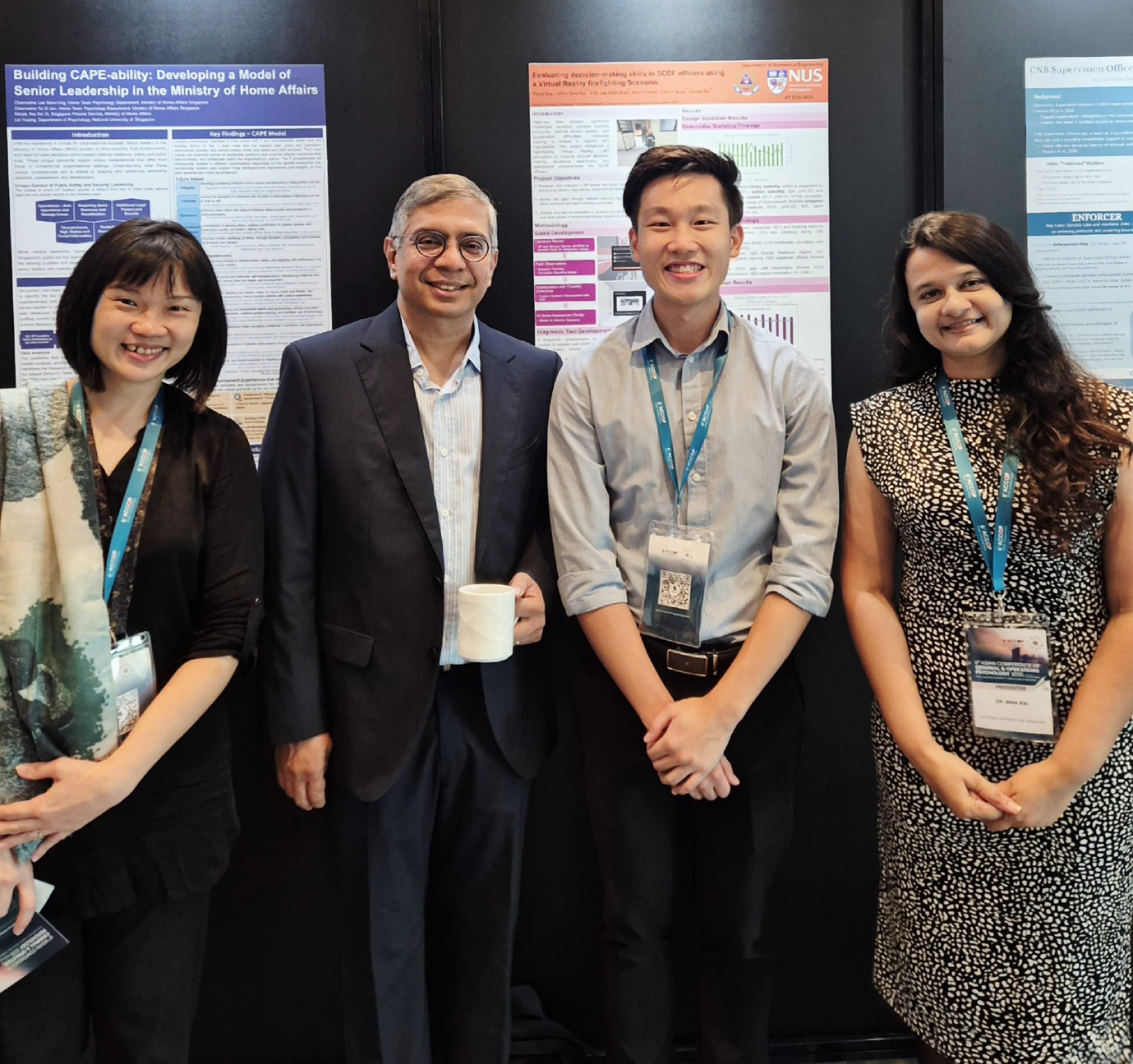 Bina_Rai_Best_Poster_1 From right to left: Assoc Prof Bina Rai (Department of Biomedical Engineering), Mr Chia Yi Xuan (SCDF), Dr Majeed Khader (Chairman, ACCOP), Ms Eunice Tan (SCDF)