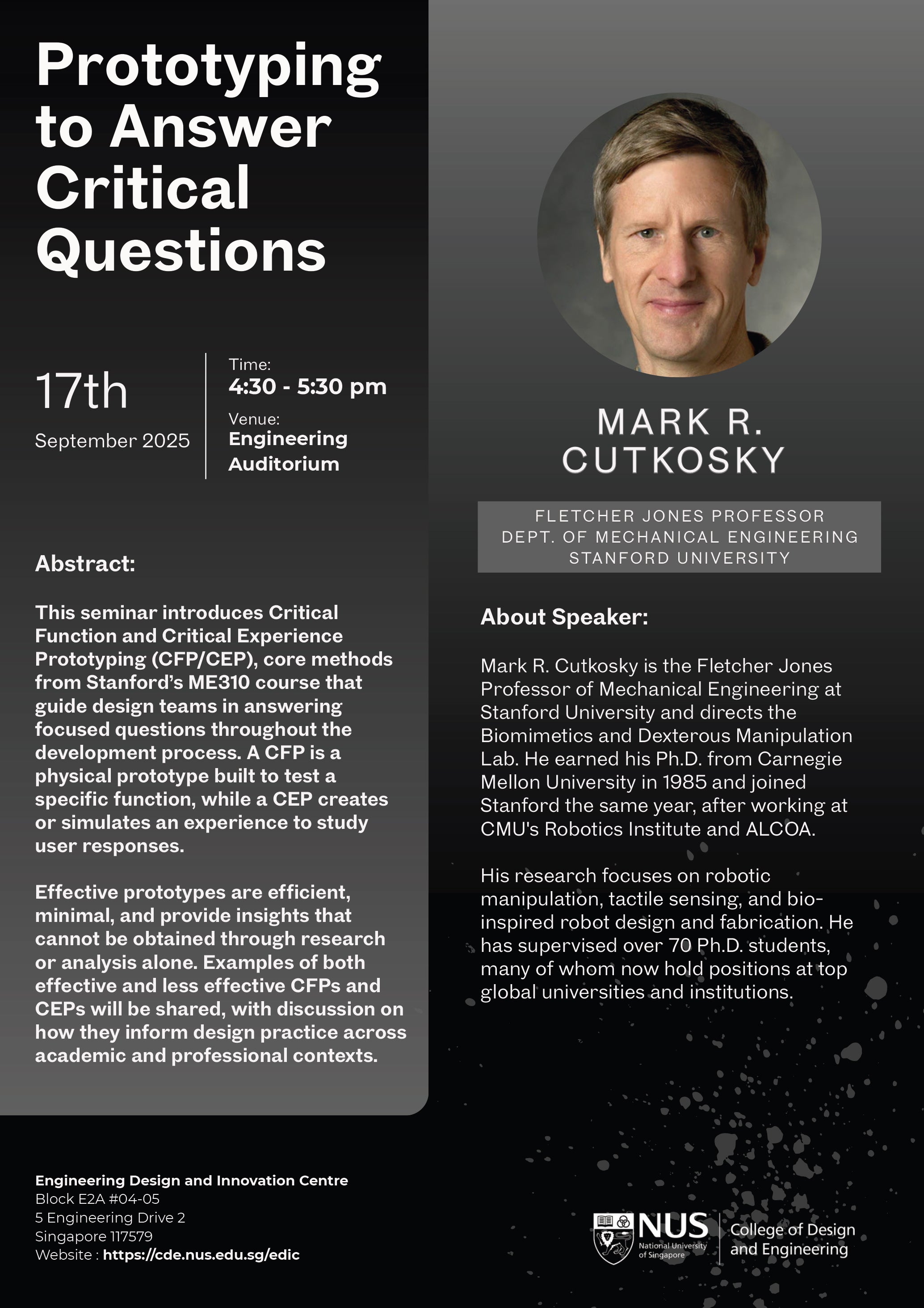 Mark Cutkosky Prototyping Seminar EDIC
