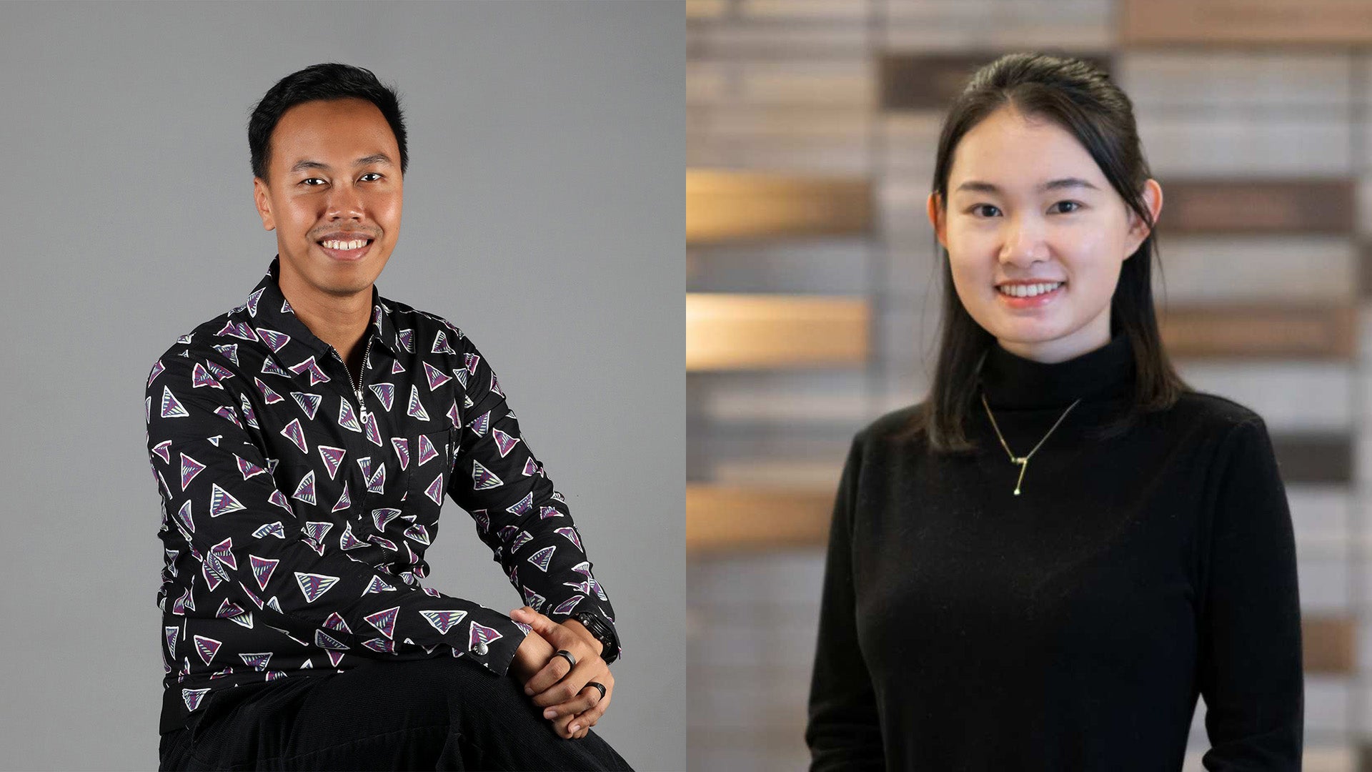 Left: Asst Prof Irmandy Wicaksono (Presidential Young Professor, Division of Industrial Design) and right: Asst Prof Zhang Yamin (Presidential Young Professor, Chemical and Biomolecular Engineering)