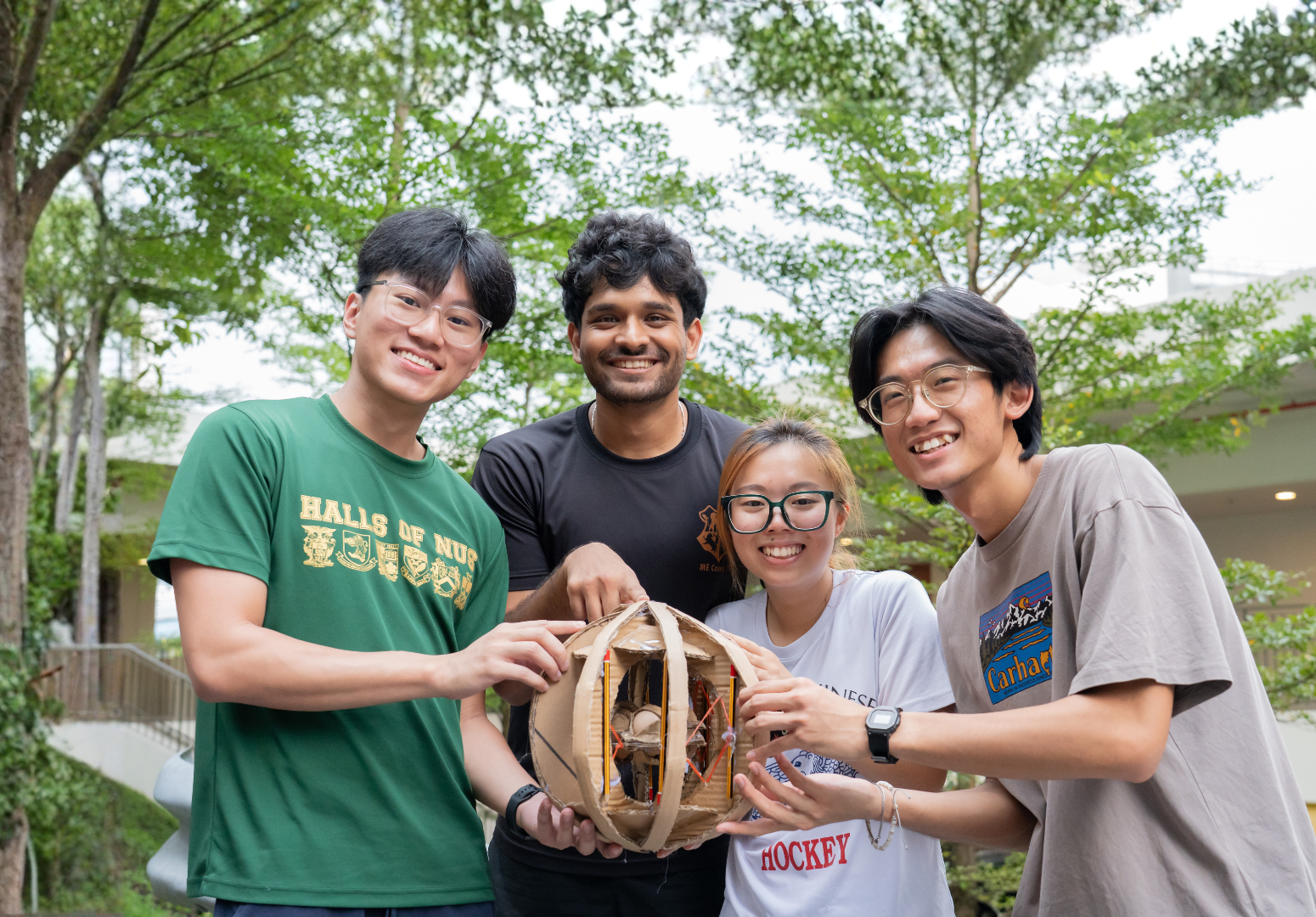 Teo Jun Rui Jonathan (Mechanical Engineering), Thulasidas (Mechanical Engineering), Goh Nuoxu (Mechanical Engineering) and Rex Yong Jin Xiang (Computer Engineering), who are working with Meta.