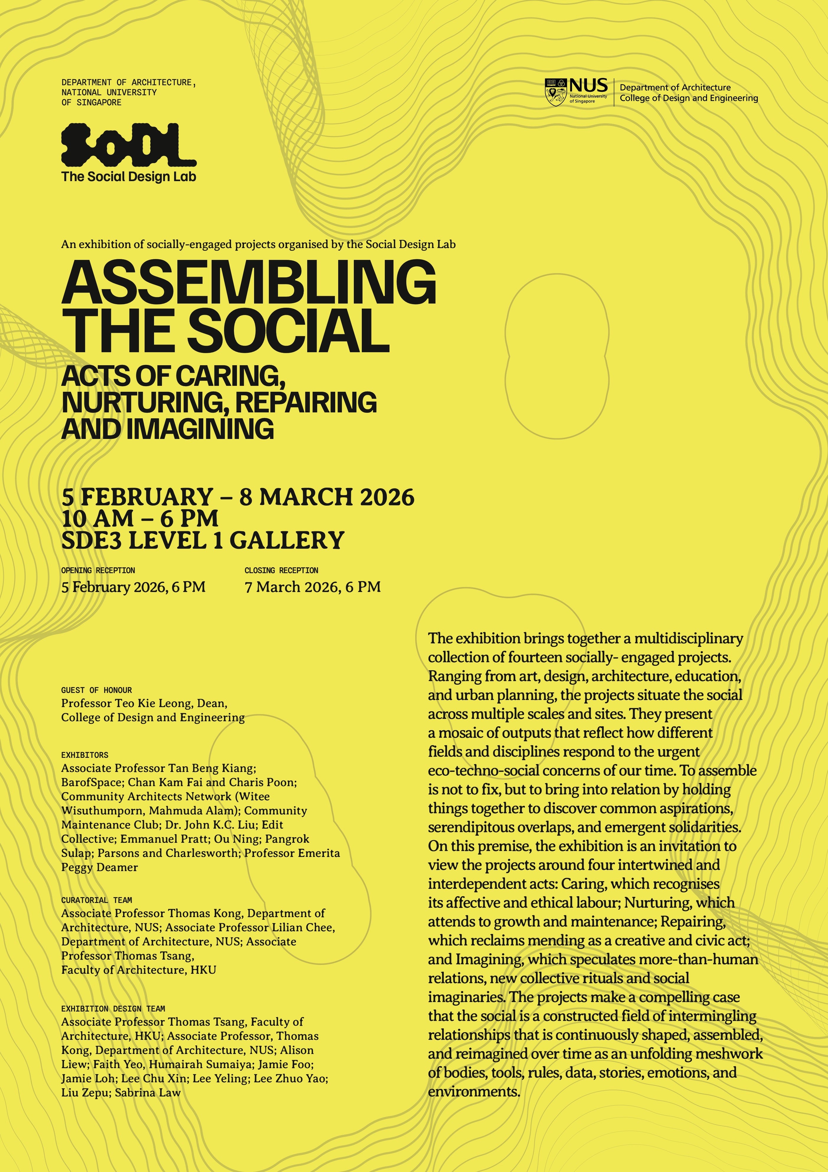 Poster for the Assembling The Social Exhibition organised by the Social Design Lab at the Department of Architecture 