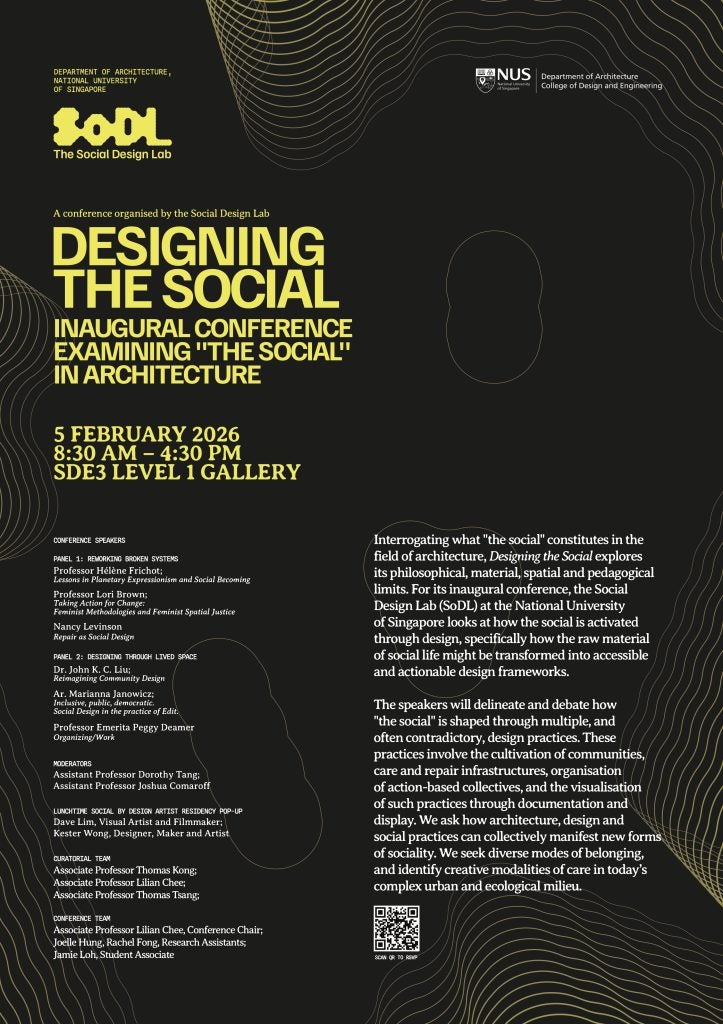 Poster for the inaugural conference organised by the Social Design Lab at the Department of Architecture