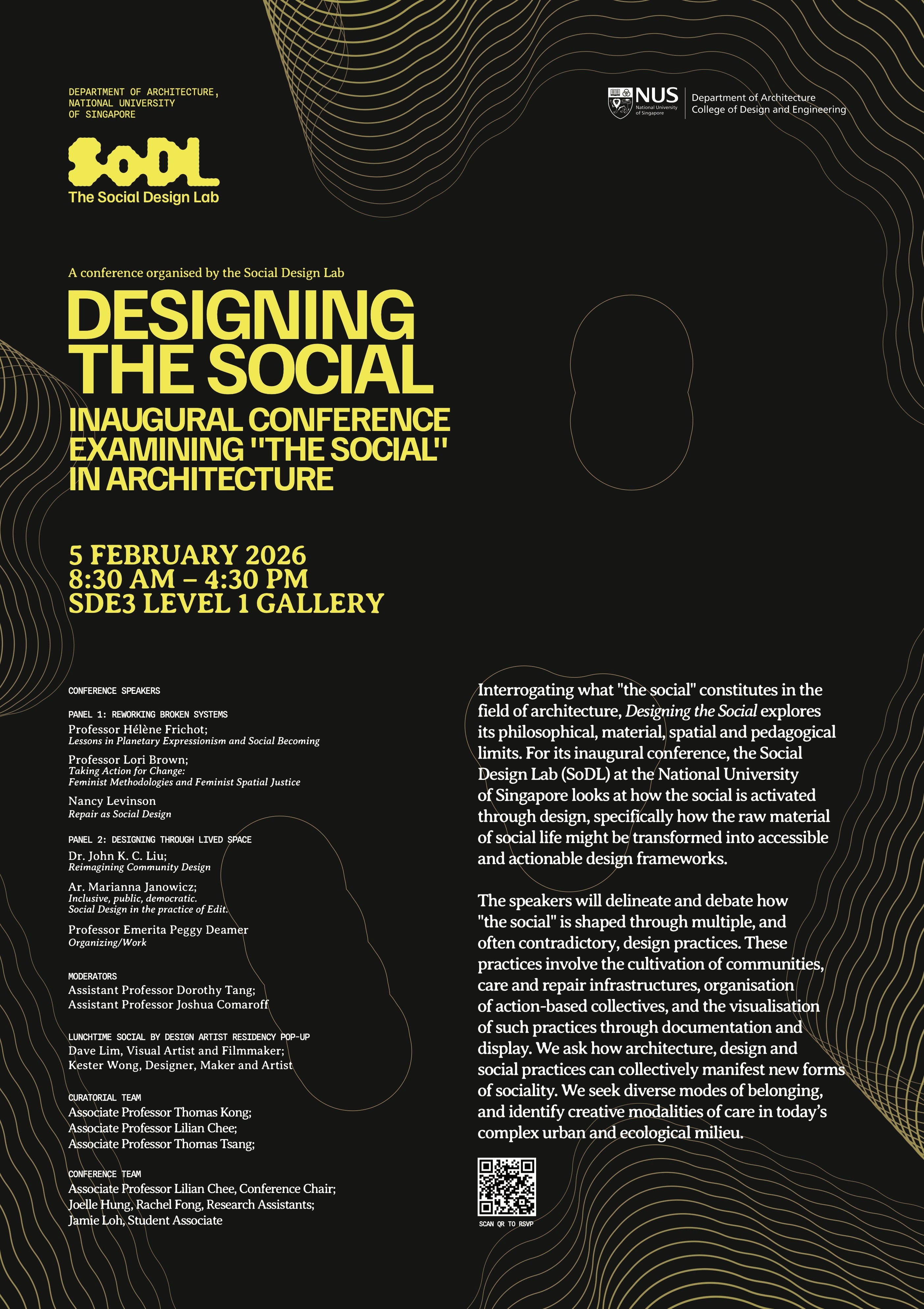 Poster for the inaugural conference organised by the Social Design Lab at the Department of Architecture