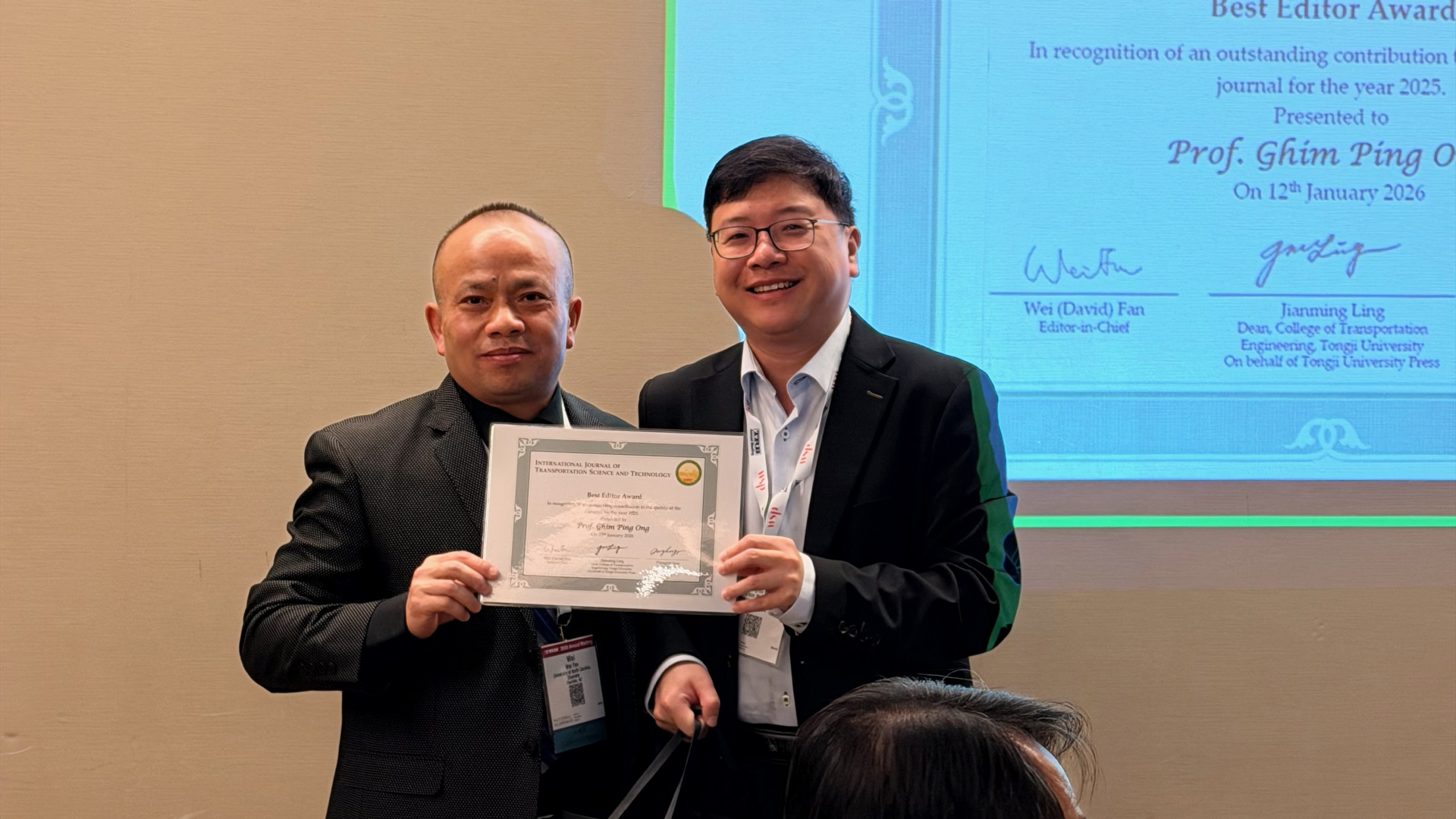 NUS CDE CEE Assoc Prof Raymond IJTST best editor