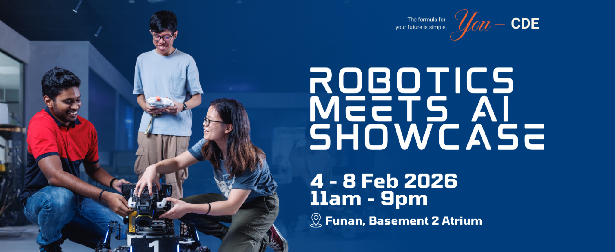 NUS CDE Robotics meets AI showcase desktop landing banner