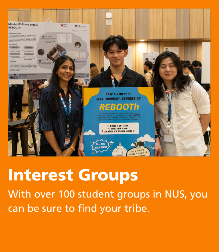 NUS CDE students showcasing their mental wellness studio booth