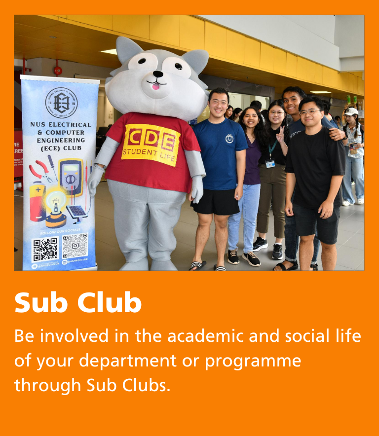 NUS CDE students posing with Wolfram at a CDE sub club booth