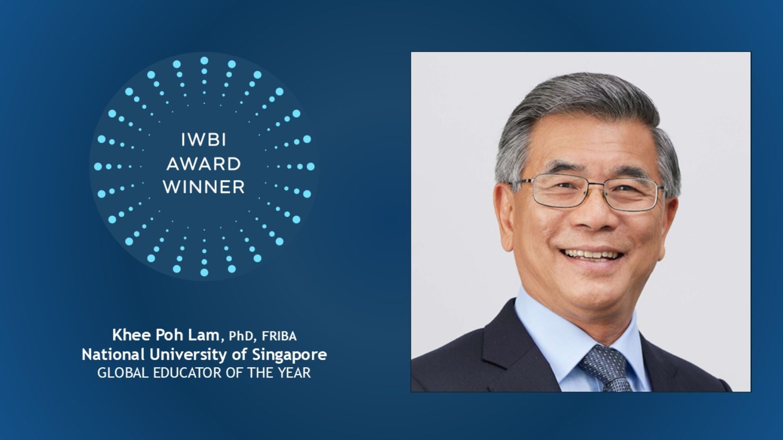 NUS CDE DOA Prof Lam Khee Poh IWBI award CDE News Feature cover