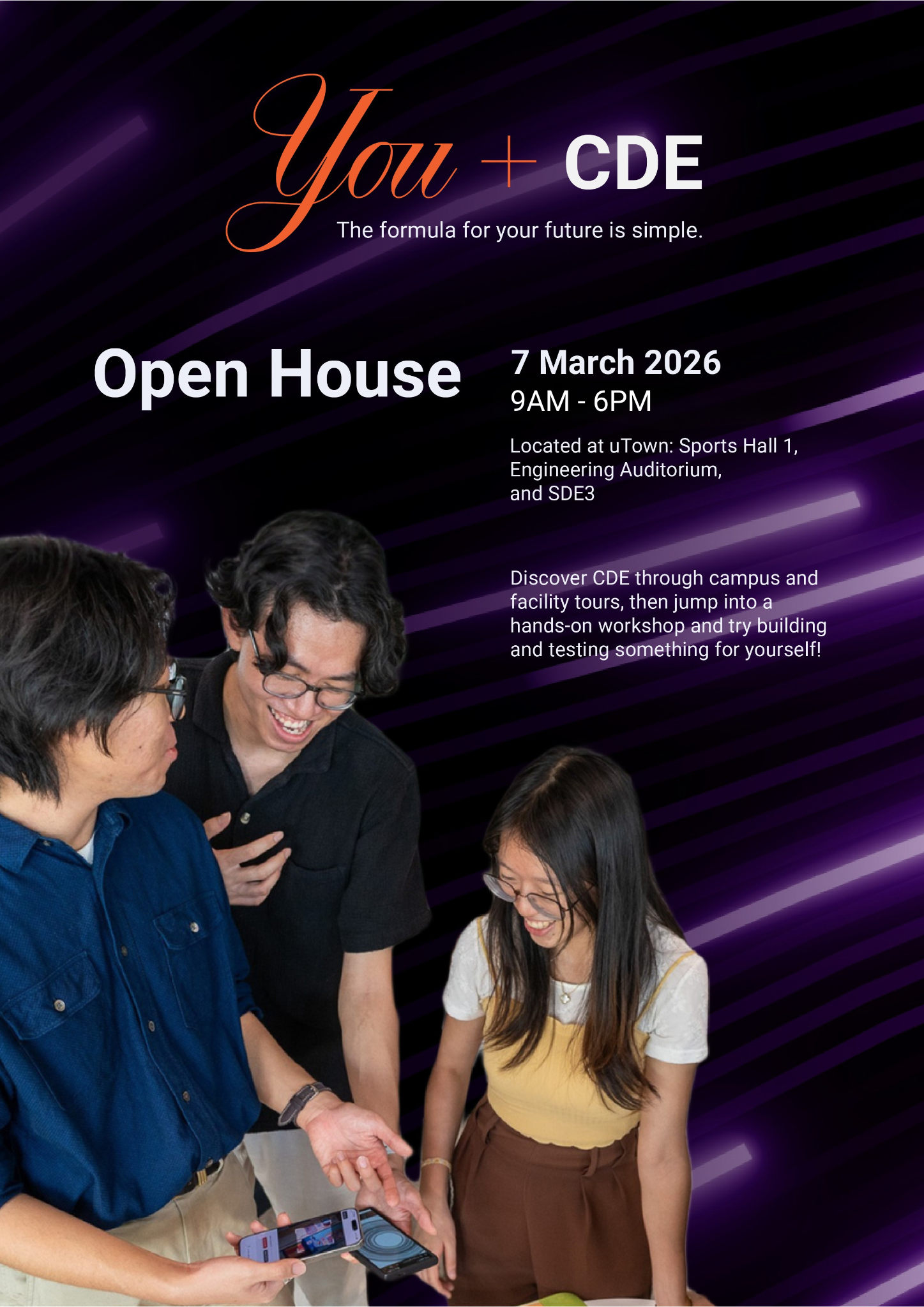 NUS CDE 2026 Open House poster