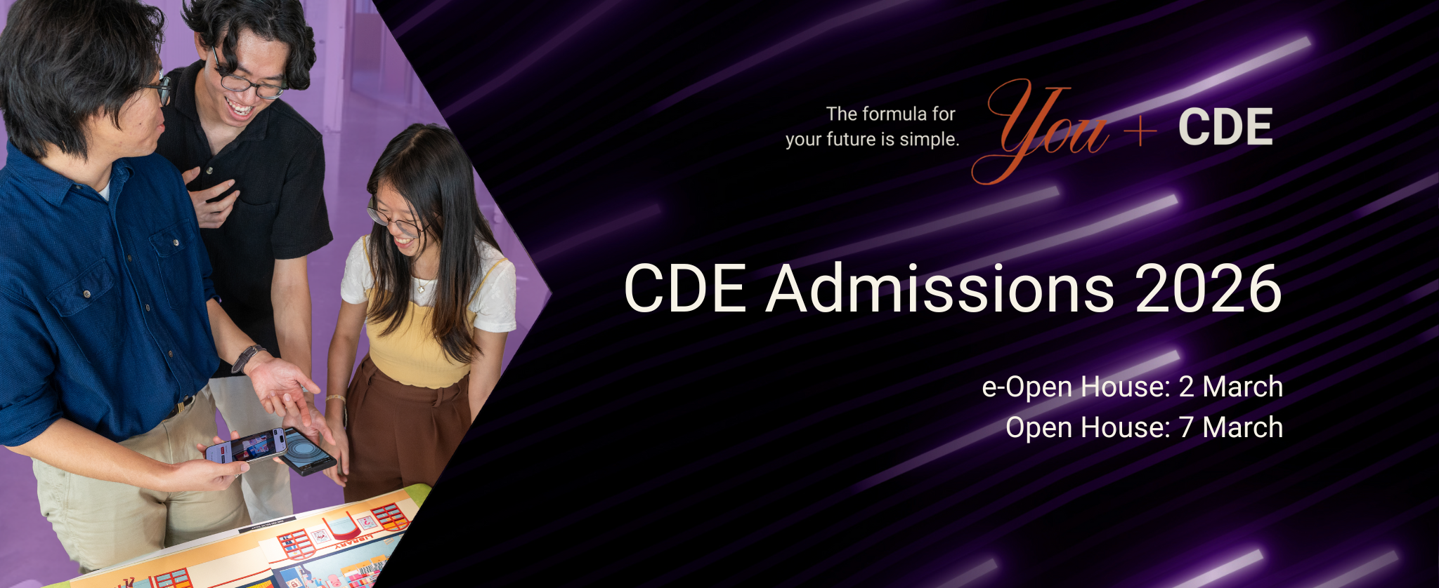 NUS CDE 2026 Admissions banner homepage landing desktop