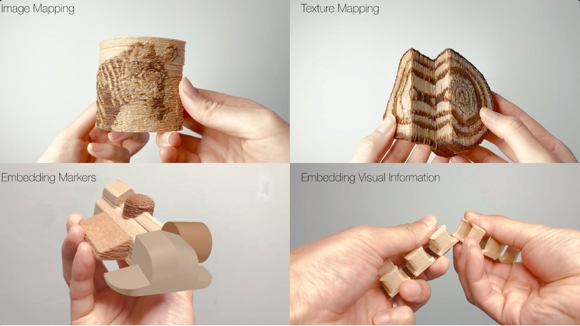 3D printed pyrography through dynamic temperature control: By varying the nozzle temperature during printing, our system produces multiple colors using a single material and a single nozzle. This work was published in Additive Manufacturing 2024. 