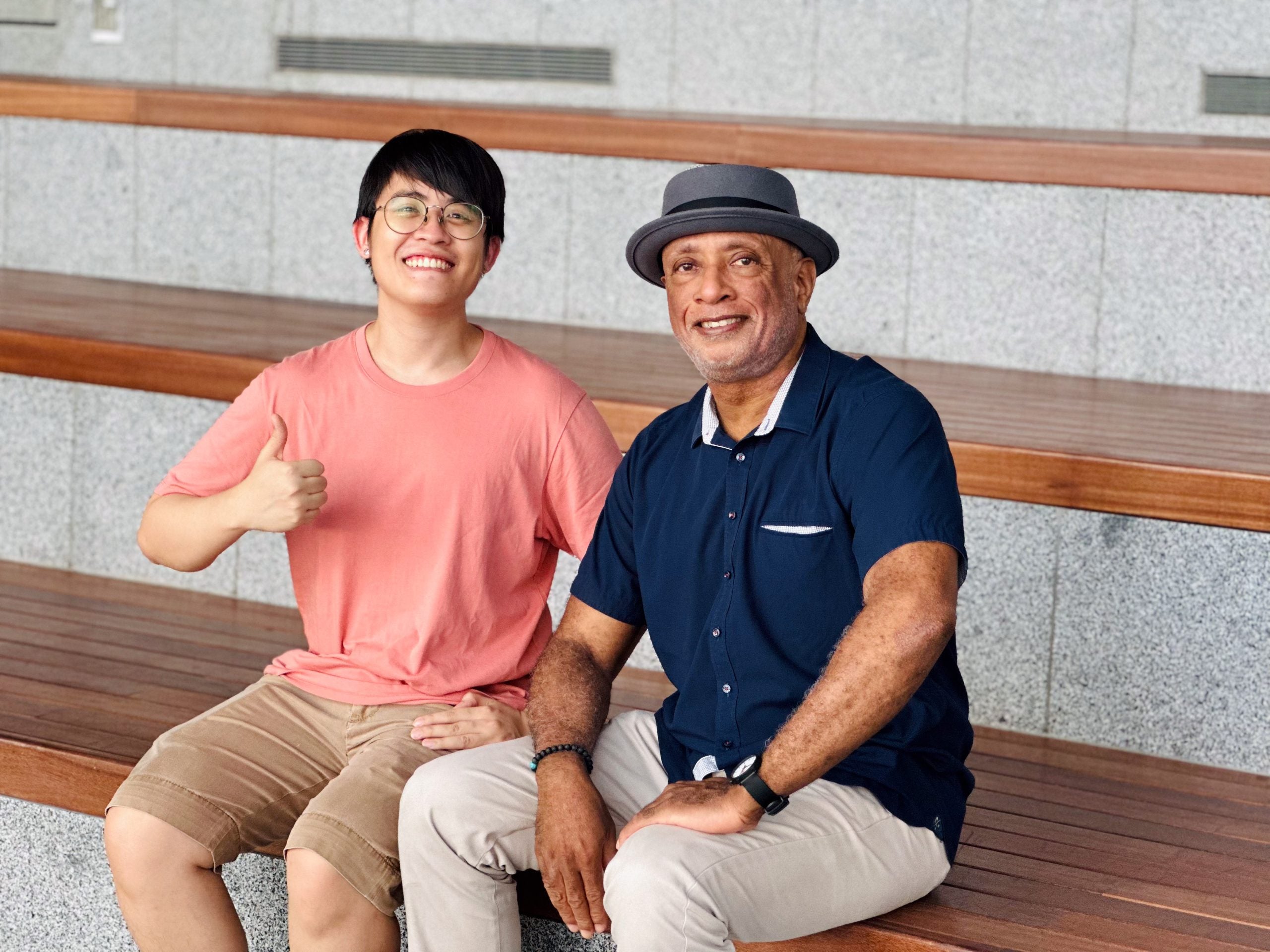 L-R: Leon Pereira and Associate Professor Brian Stone