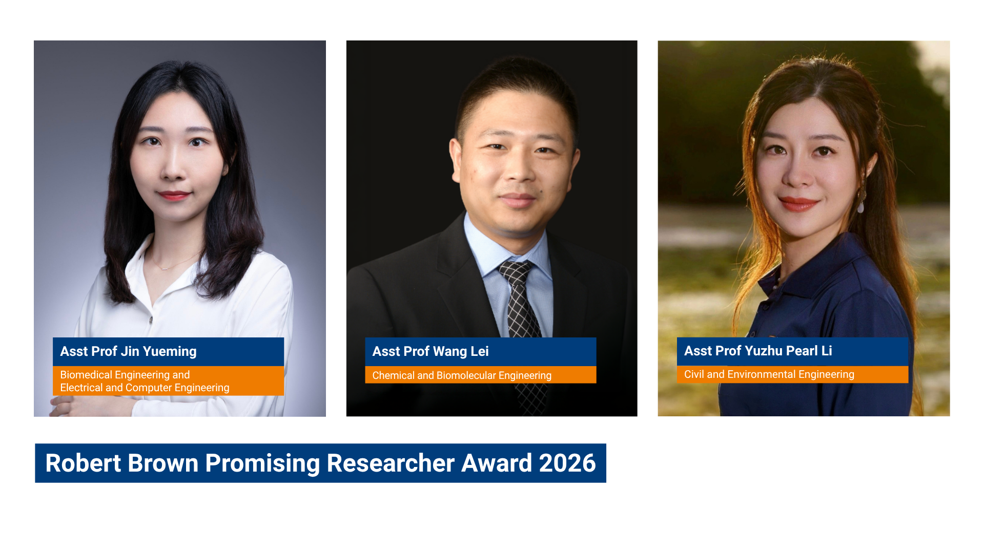 Asst Prof Yueming Jin, Asst Prof Wang Lei and Asst Prof Yuzhu Pearl Li
