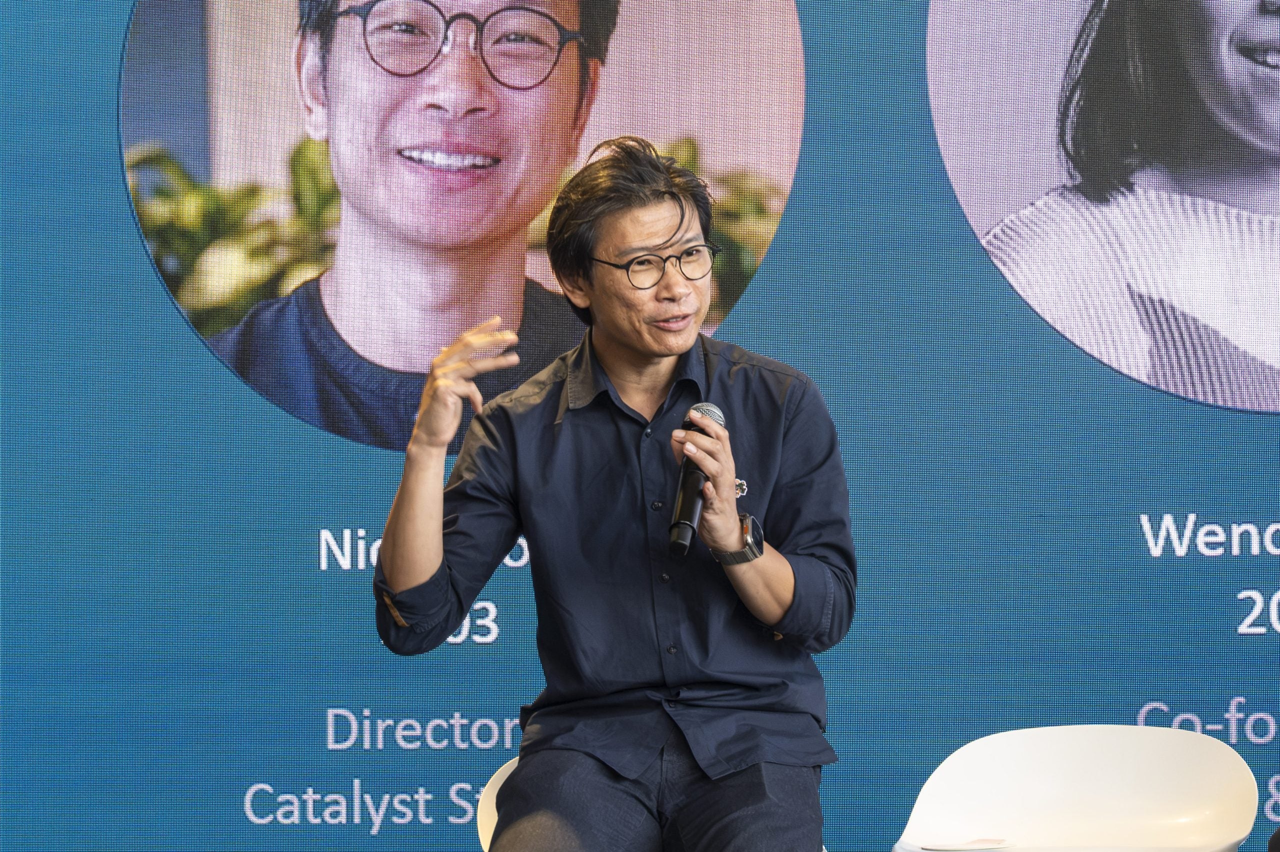 Nicky Goh (Class of 2003), Director of Catalyst Studio sharing at the alumni panel