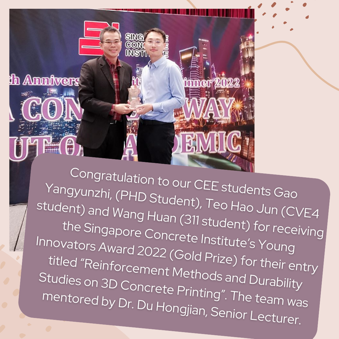 Singapore Concrete Institute’s Young Innovators Award 2022 (gold Prize)