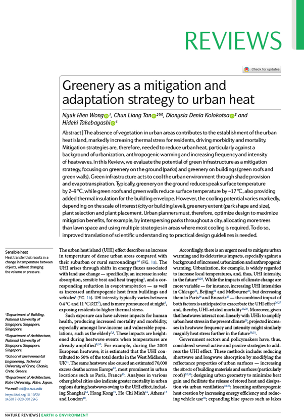 Greenery as a mitigation and adaptation strategy to urban heat