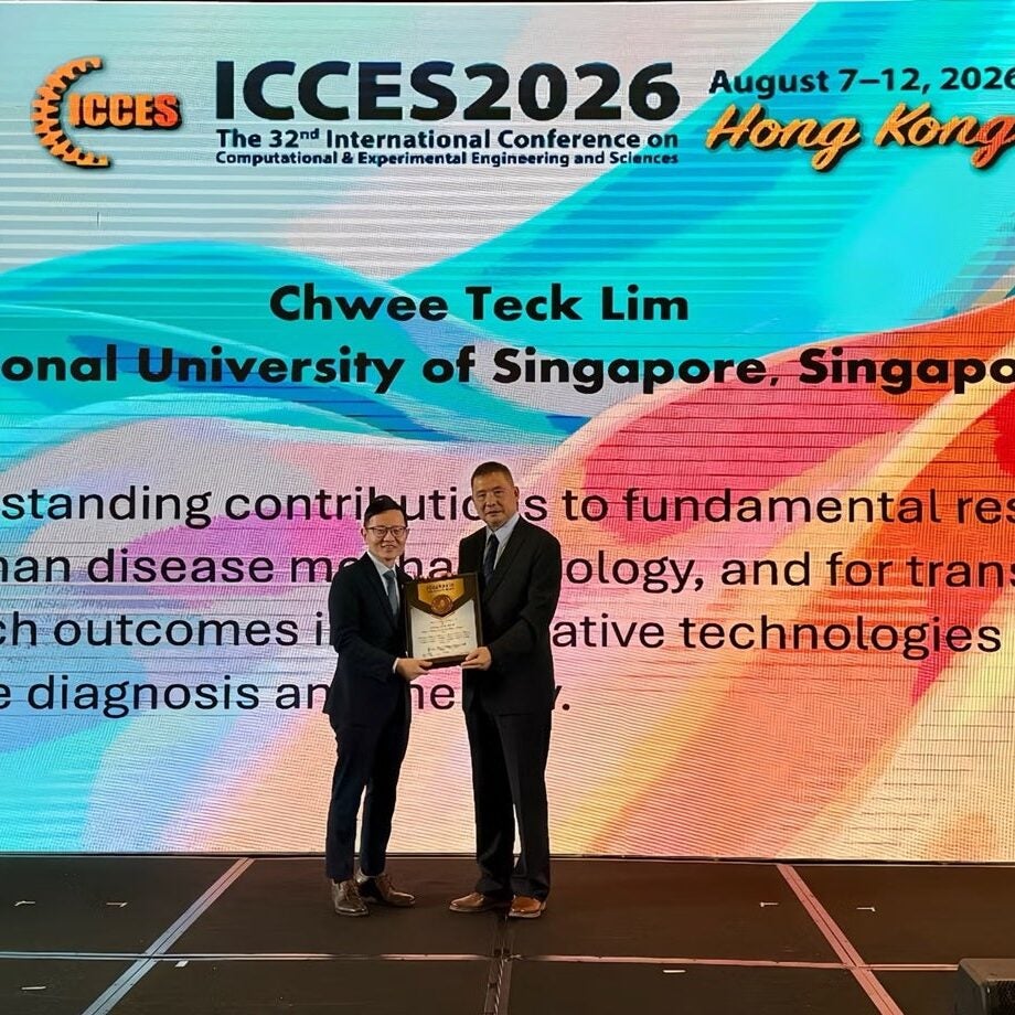 Global Recognition for Professor Lim Chwee Teck with Eric Reissner Medal Award