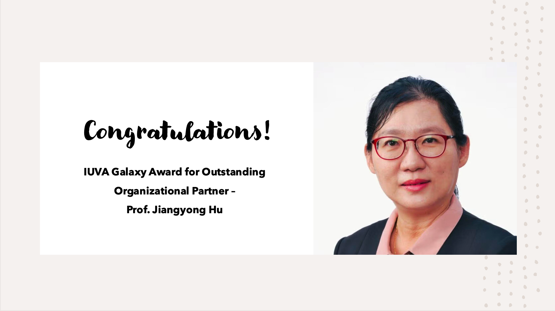 IUVA Galaxy Award - Prof. Jiangyong Hu - Civil and Environmental ...