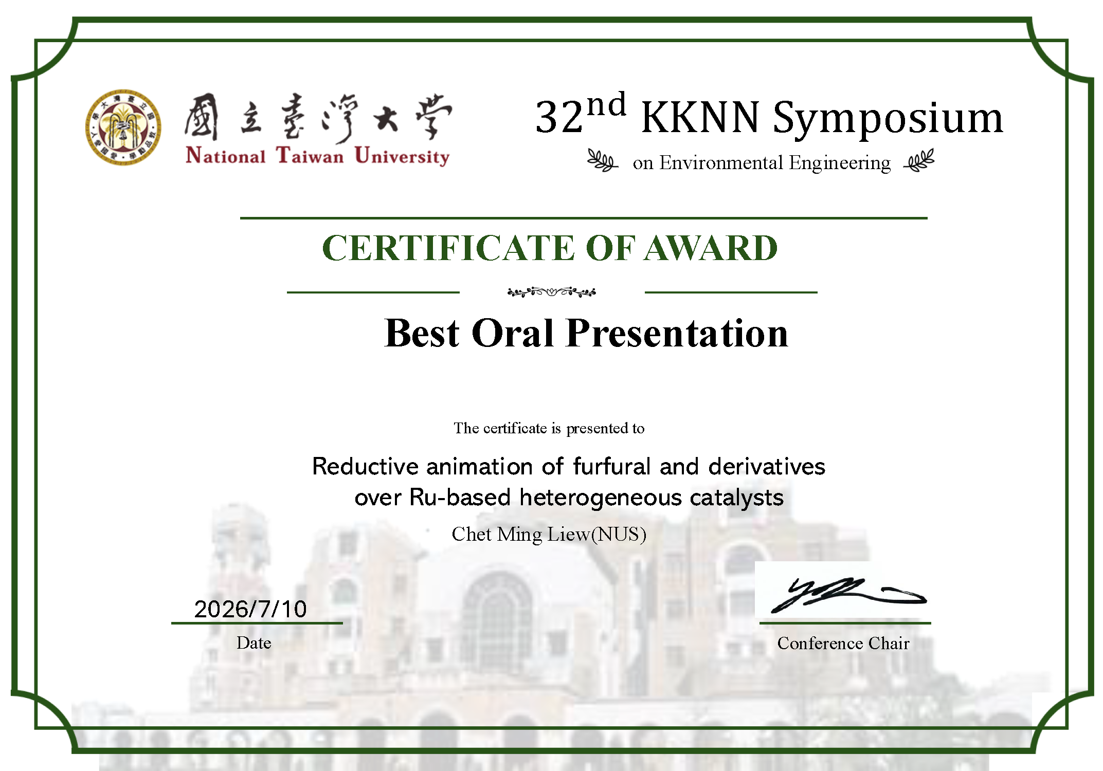 News_32ND KKNN Symposium_Certificate of Award