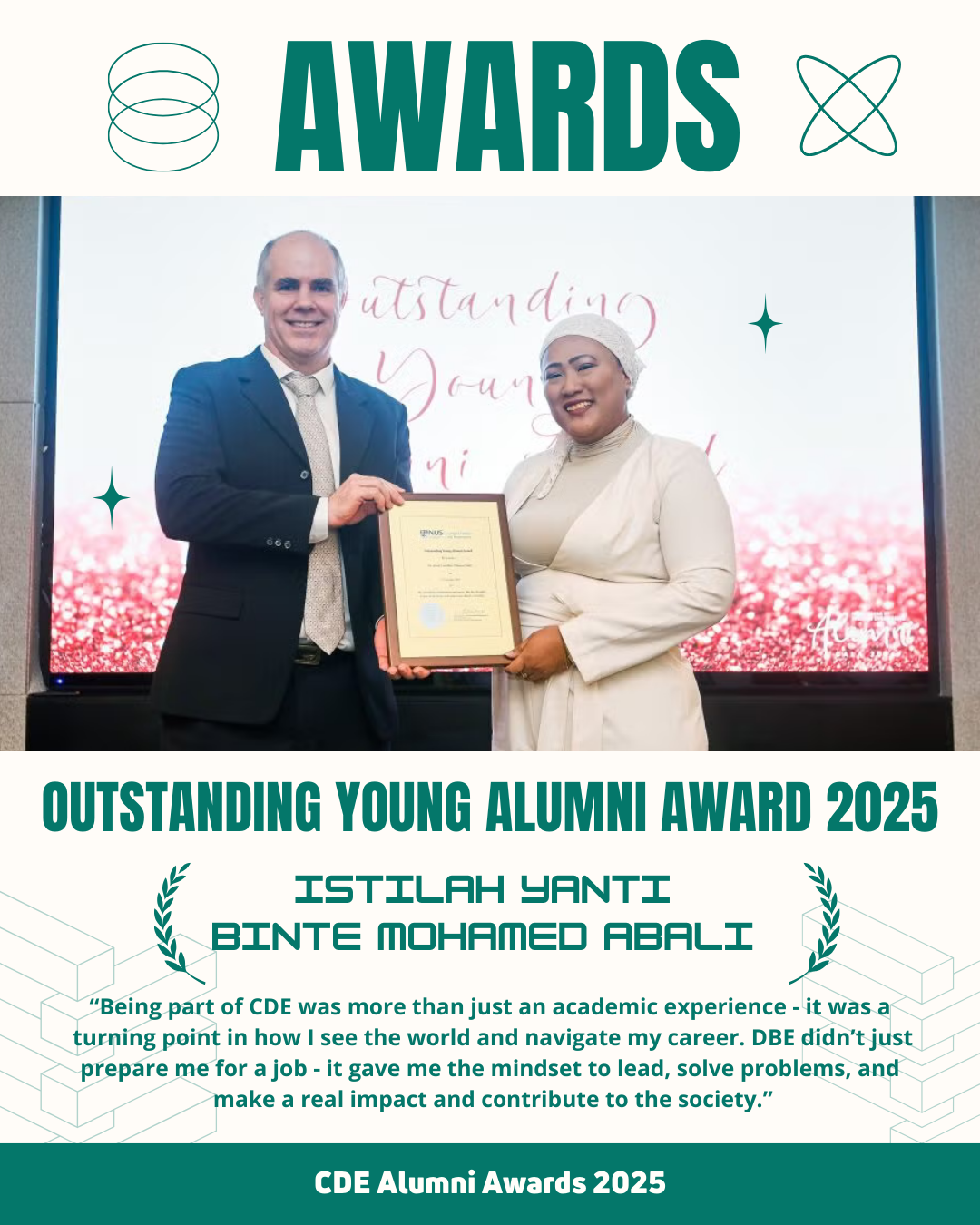 Outstanding Young Alumni Award for CDE Alumni Awards 2025 – Department ...