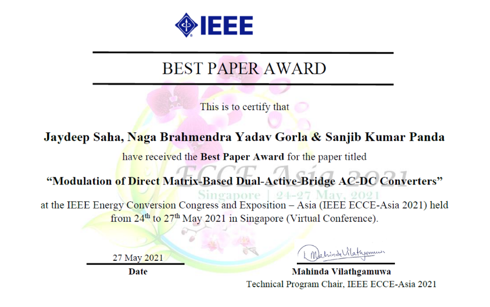 Best Paper Award Jaydeep