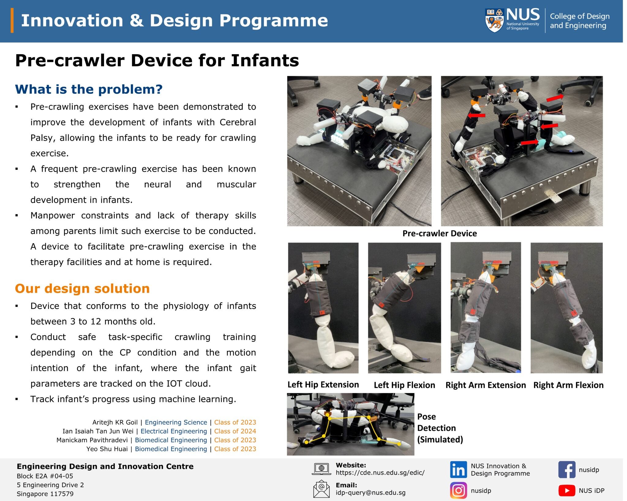 Pre-crawler device for infants – Engineering Design and Innovation Centre