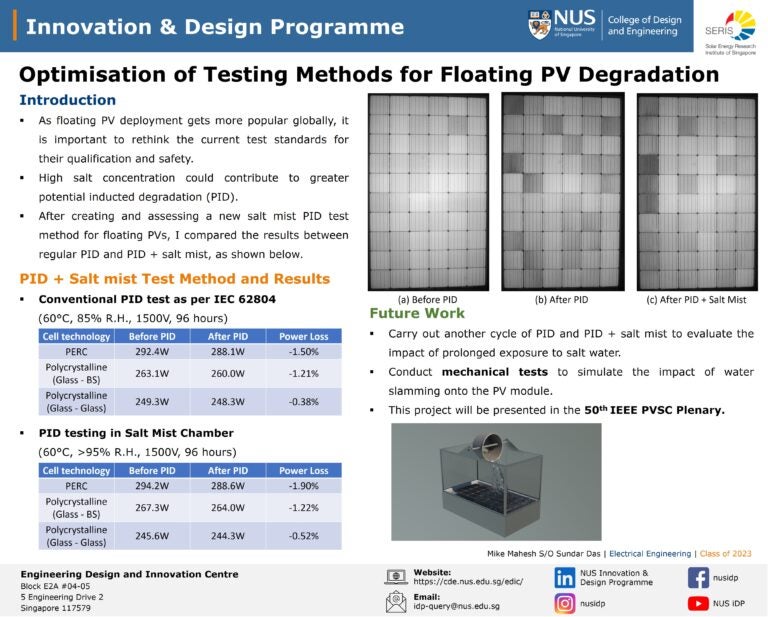 Optimisation of testing methods for floating PV degradation ...