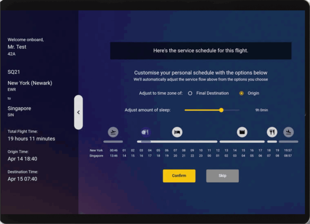 Example of reimagined In-Flight-Entertainment system interface