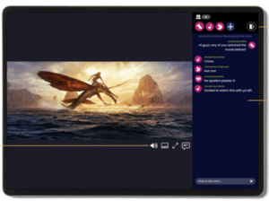 Example of watch party interface