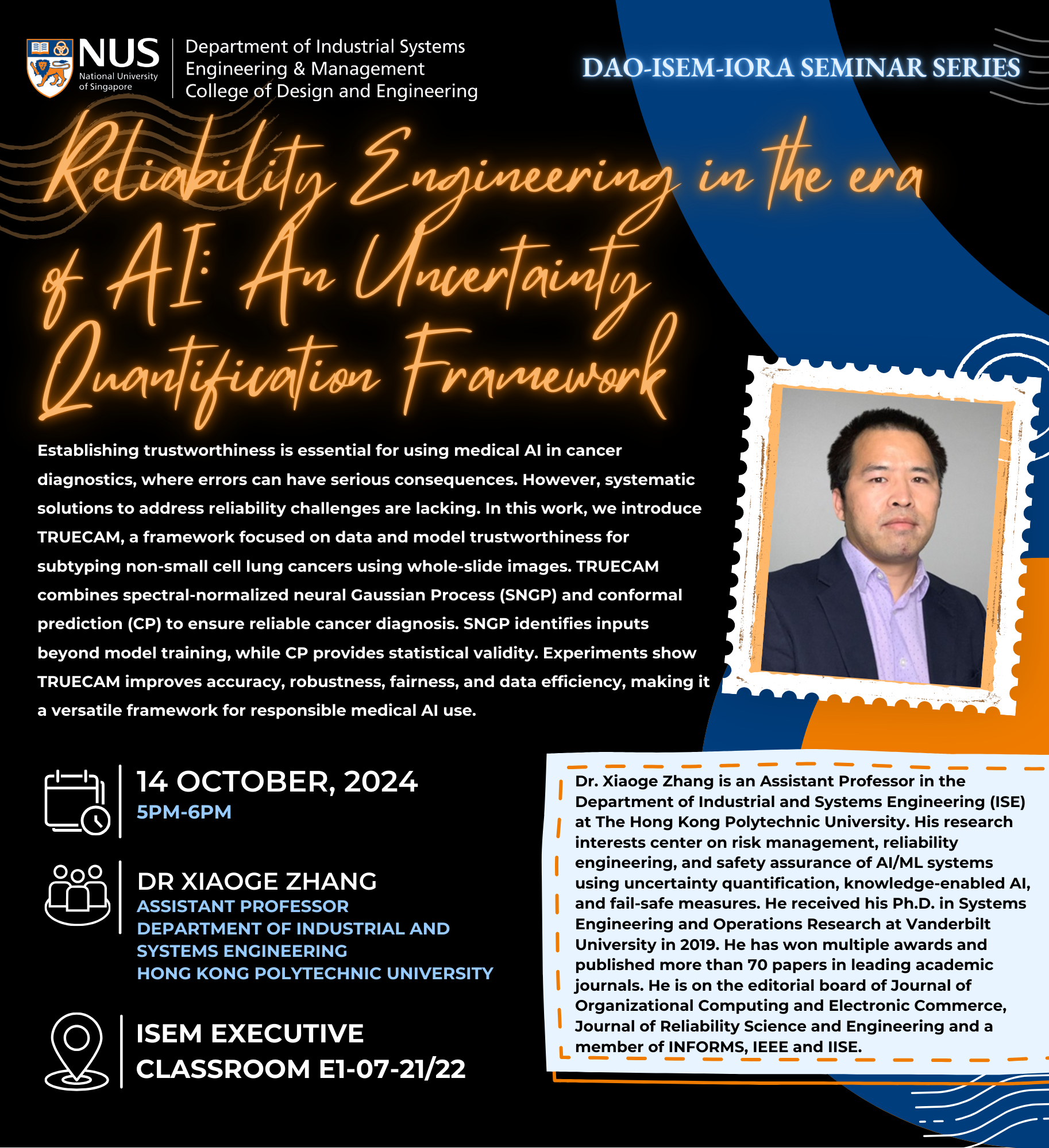 Reliability Engineering in the era of AI:
An Uncertainty Quantification Framework - Dr Xiaoge Zhang