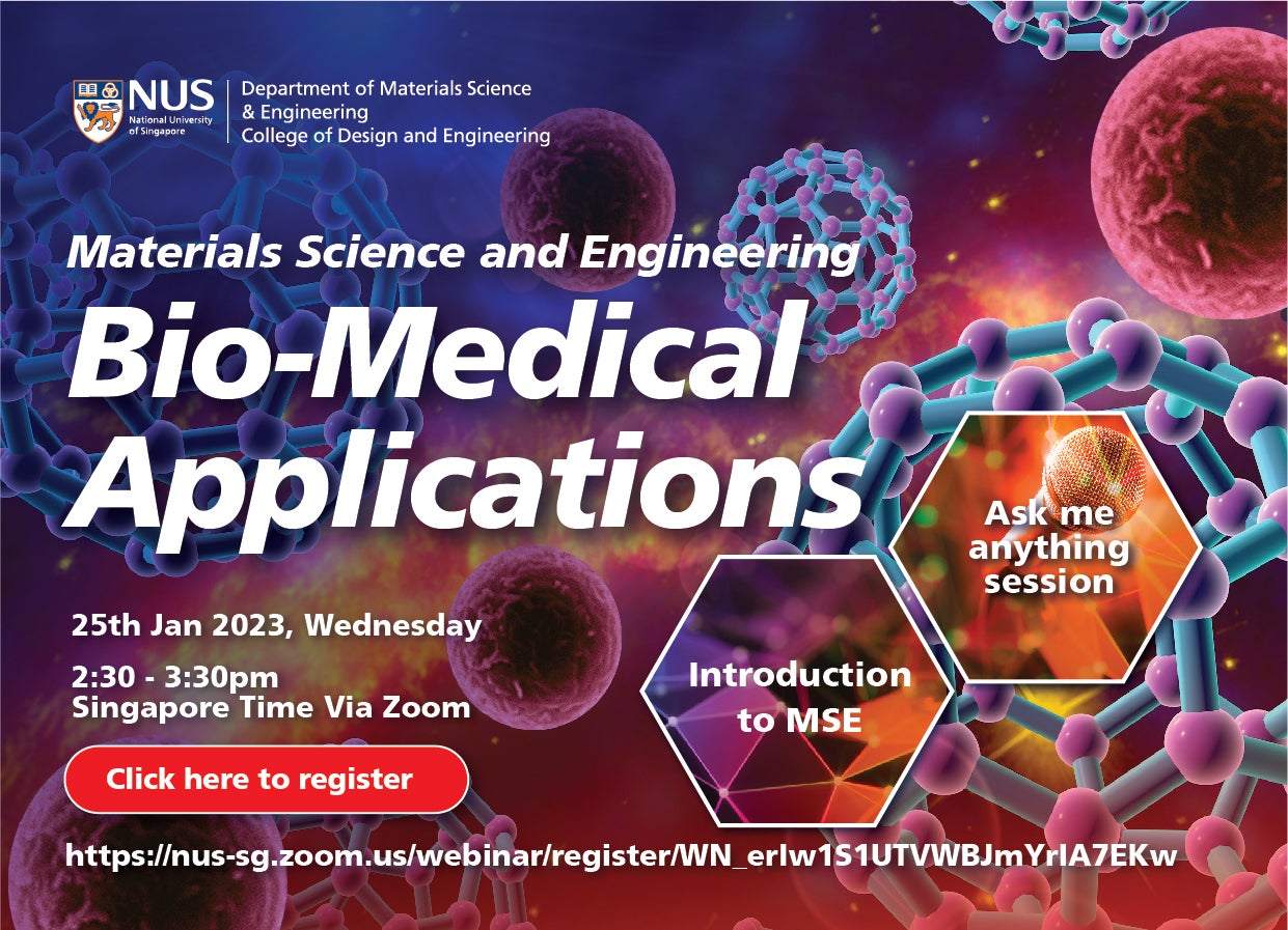 Bio-Medical Applications(via zoom) – Materials Science and Engineering