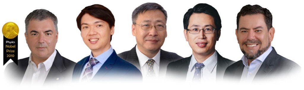 Screenshot (From Left) Prof. Sir Konstantin Novoselov, Assoc. Prof. Benjamin Tee, Prof. John Wang, Prof. Wang Qing & Prof. Antonio H. Castro Neto